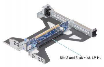 Bo mạch Dell PowerEdge R650XS 2x8 LP HH PCIE Riser R2A Board
